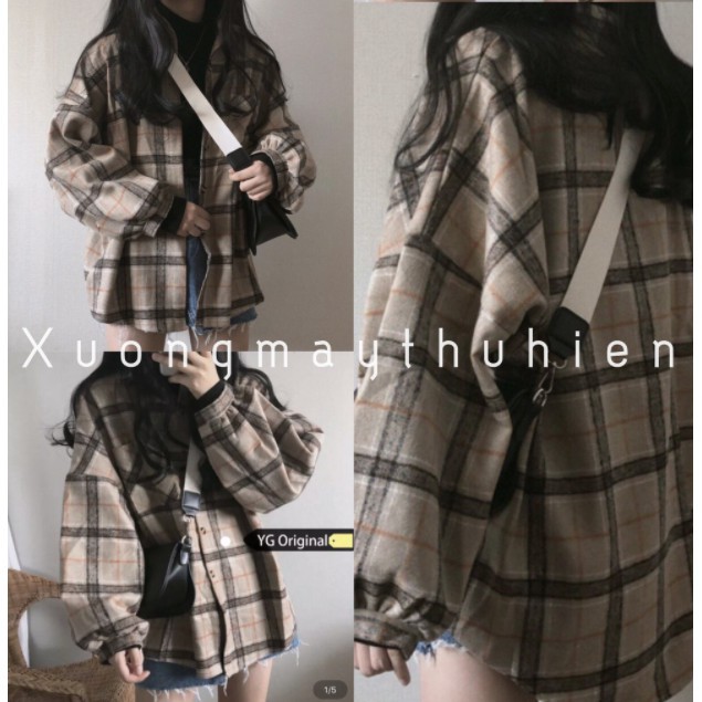 Áo sơ mi kẻ caro nam nữ form rộng phong cách hàn quốc | BigBuy360 - bigbuy360.vn