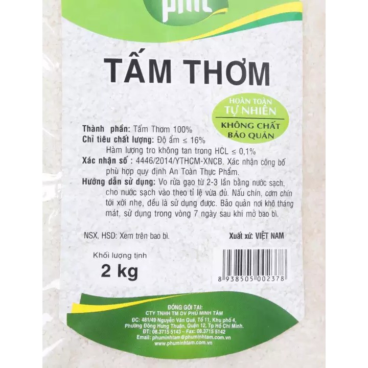 [ Yams Mart ] Gạo Tấm Thơm Phú Minh Tâm 2KG