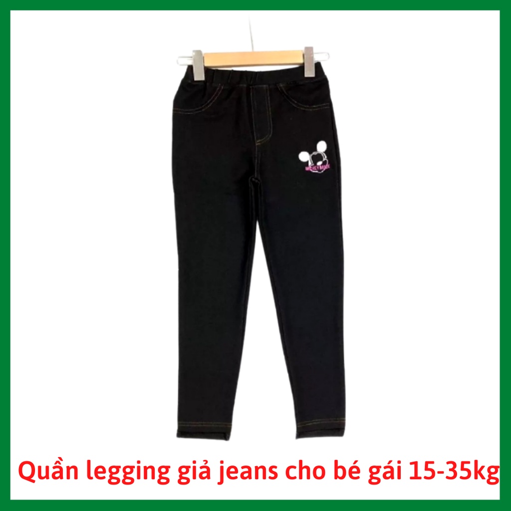 Quần giả bò/jeans cho bé gái 15-35kg - mặc đi học đi chơi