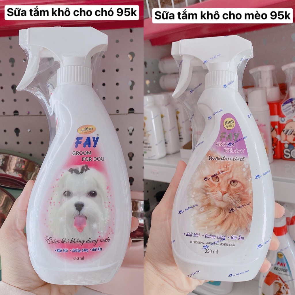 Sữa tắm khô cho chó mèo Fay Groom For Dog/ Borrammy (Dạng xịt cao cấp)