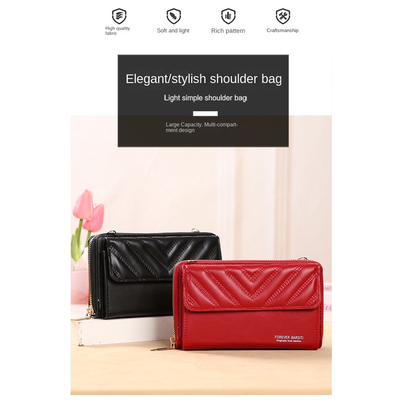Ví Dài JASMIN NOIR Cầm Tay Họa Tiết Kẻ Sọc Đơn Giản Thời Trang Cho Nữ