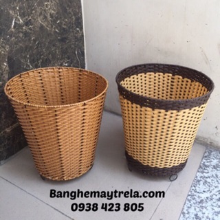 Sọt nhựa tròn giả mây