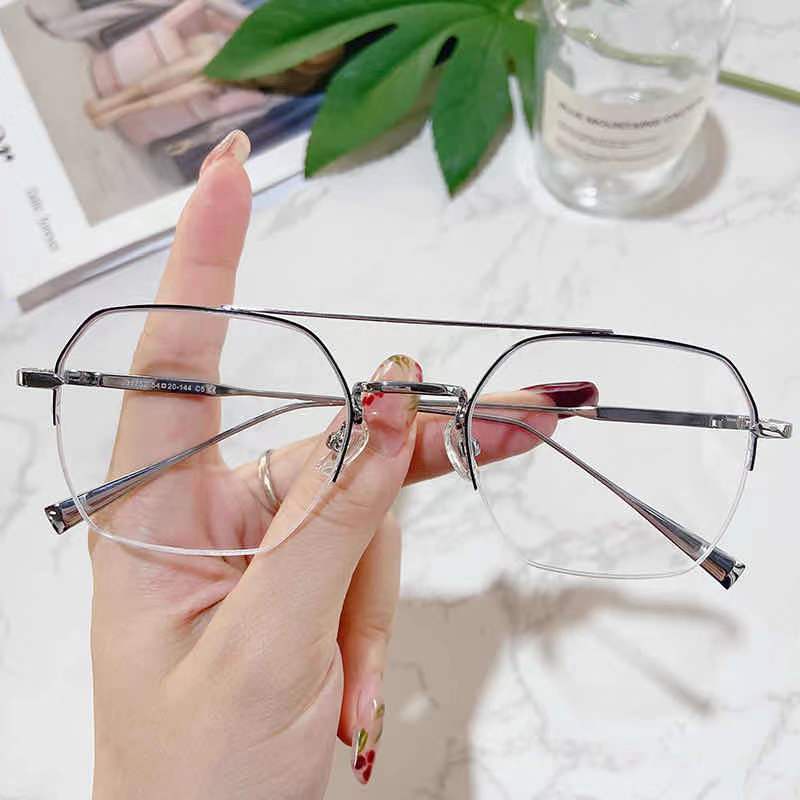 Mắt Kính Gọng Tròn Chống Tia Bức Xạ Phong Cách Hàn Quốc