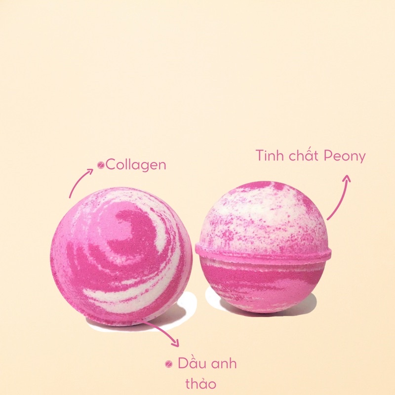 PEONY [Labbi] Bath bomb / Viên sủi bồn tắm / Bom tắm