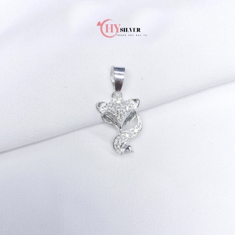 Mặt dây chuyền bạc ta hồ ly đính đá mặt dây chuyền cáo tình duyên may mắn bạc thật