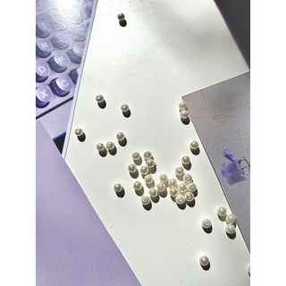 Hạt trai trắng ngà sứ không bọng 4mm