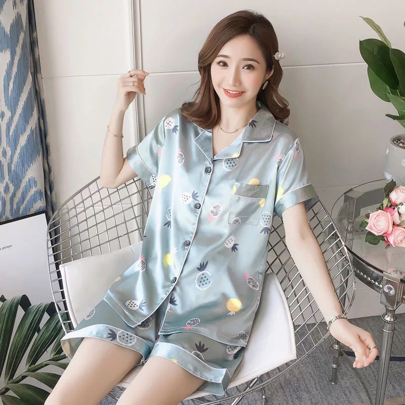 BỘ Pijama LỤA CAO CẤP NGẮN TAY ( Đồ mặc nhà nữ )