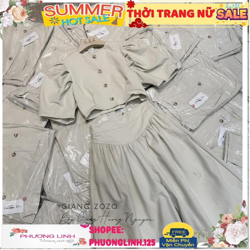 SET ÁO BE KHUY MIX QUẦN CẠP CÁCH ĐIỆU CHO NỮ | BigBuy360 - bigbuy360.vn