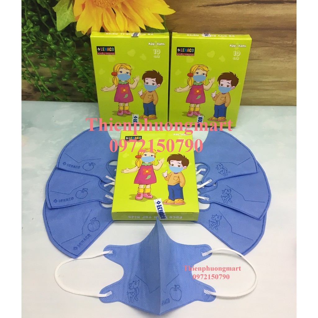 Khẩu trang y tế cho bé Lehaco 3D 10 cái/hộp | BigBuy360 - bigbuy360.vn