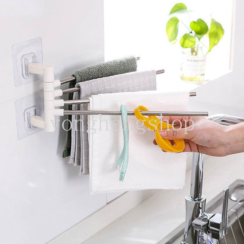 Giá Đỡ Treo Khăn Tắm Gắn Tường Bằng Thép Không Gỉ Xoay Được