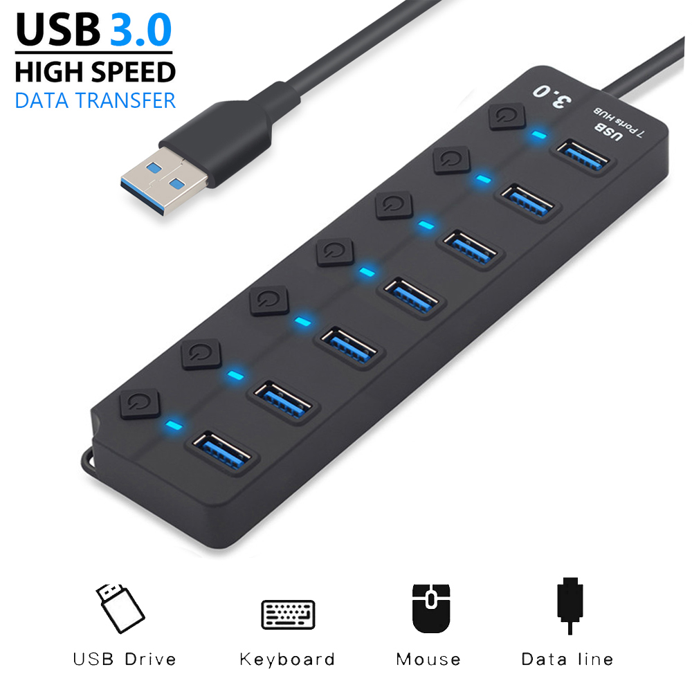 Bộ Chia 4 / 7 Cổng Usb 3.0 Tốc Độ Cao Chuyên Nghiệp