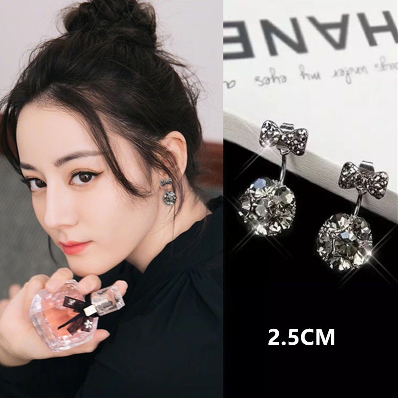 1 Cặp Bông Tai Tua Rua Dáng Dài Hình Trái Tim/Bướm Pha Lê S925 Cho Nữ