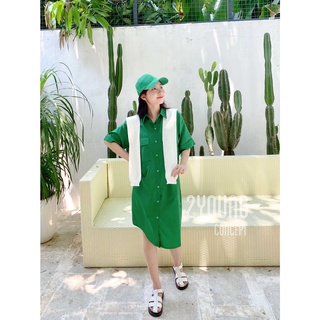 Đầm sơ mi túi nắp d984