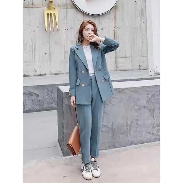 Set đồ Vest nữ + quần phong cách hàn quốc mẫu mới đẹp mã ZELE530 | BigBuy360 - bigbuy360.vn