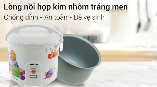 (GIÁ HỦY DIỆT) Nồi cơm điện sharp 1,8 lít mã KS-18TJV Điện Máy Xanh