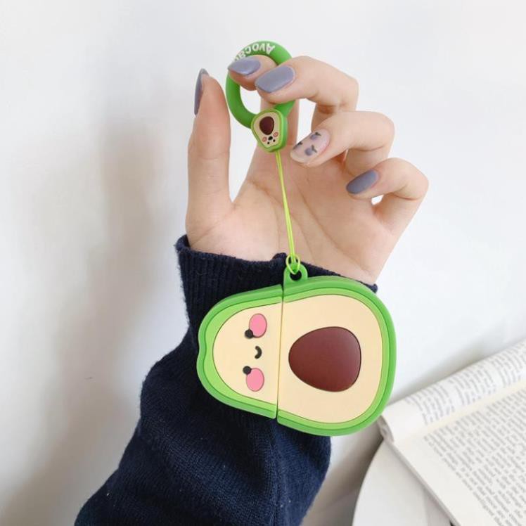 Case Airpods 2 3 Pro i12/i7/i9 - Vỏ Bao Đựng Bảo Vệ Ốp Tai Nghe, Sillicone Dẻo Chống Bám Bẩn, Trái Bơ -Pk.vn