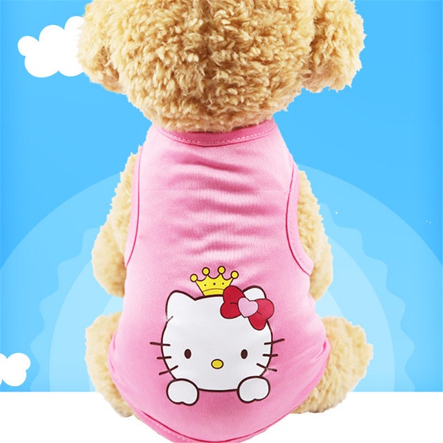 &lt;cutepethome&gt;Áo Thun Họa Tiết Hoạt Hình Thoáng Khí Thời Trang Mùa Hè Cho Thú Cưng / áo chó /quần áo cho chó
