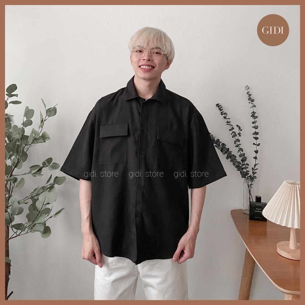 Áo Sơ mi RENI Nam Nữ tay lỡ Unisex 2 túi - vải nhung tăm mềm mịn form rộng OVERSIZE vải mềm, thoáng mát không nhăn | BigBuy360 - bigbuy360.vn