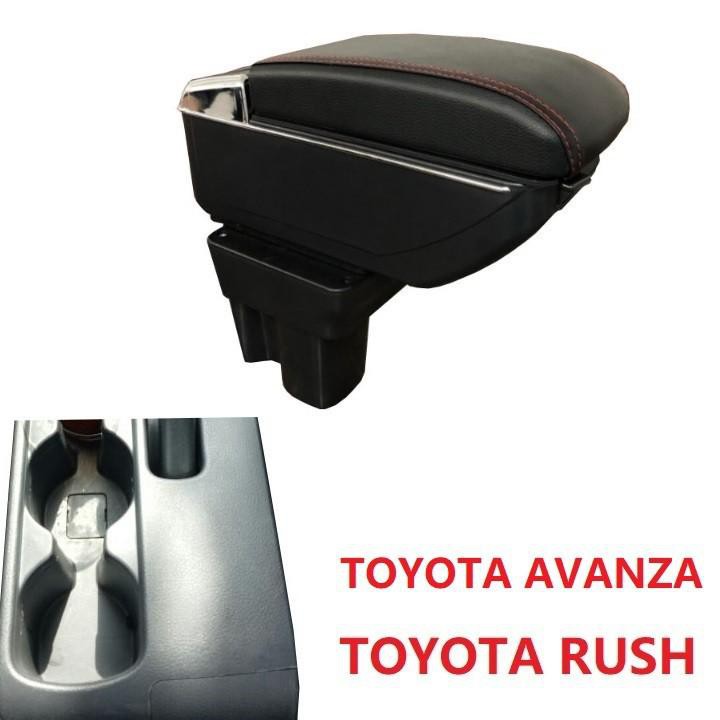 Hộp Tỳ Tay, Bệ Tỳ Tay  Xe Toyota Rush, Avanza Màu Đen có cổng USB lắp đặt dễ dàng tiện lợi