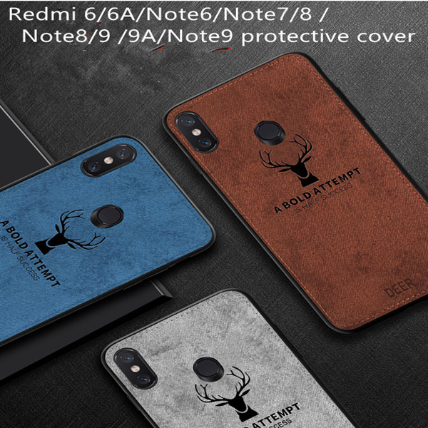 Ốp Lưng Tpu Phối Vải Cá Tính Cho Redmi 6 / 6a / Note 6 / Note 7 / 8 / Note 8 / 9 / 9a / Note 9