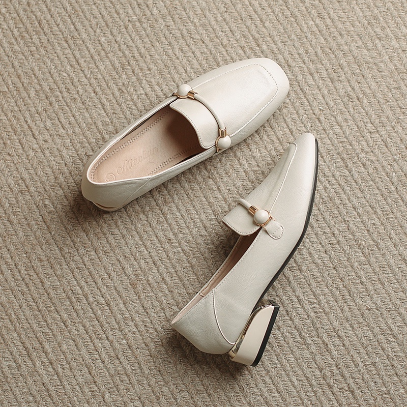 Giày Lười Da Đế Dày Thời Trang Thanh Lịch Cho Nữ