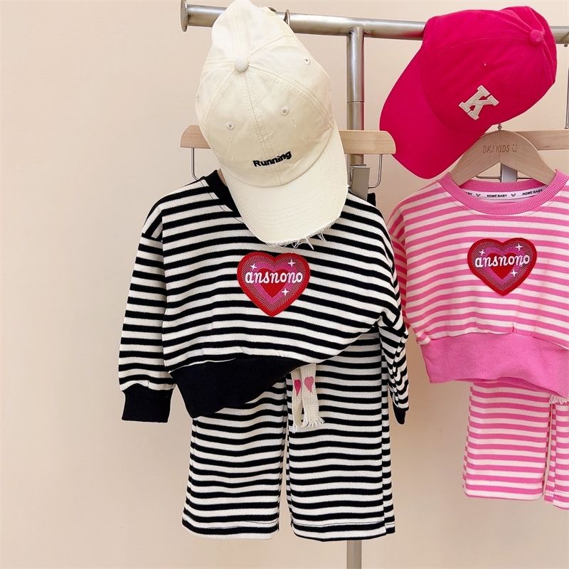 Bộ Đồ Thể Thao Hai Mảnh Áo Sweater Kẻ Sọc + Quần Ống Rộng Phong Cách Hàn Quốc Thời Trang Mùa Thu 2022 Mới Dành Cho Bạn