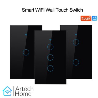 Công tắc TUYA smart cảm ứng 1 nút đen (WIFI + RF)