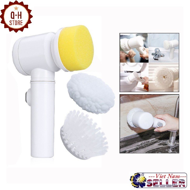 [SHOPEE TẾT SALE] Máy Lau Chùi Vệ Sinh Vết Bẩn Magic Brush 5 In 1 Đa Năng