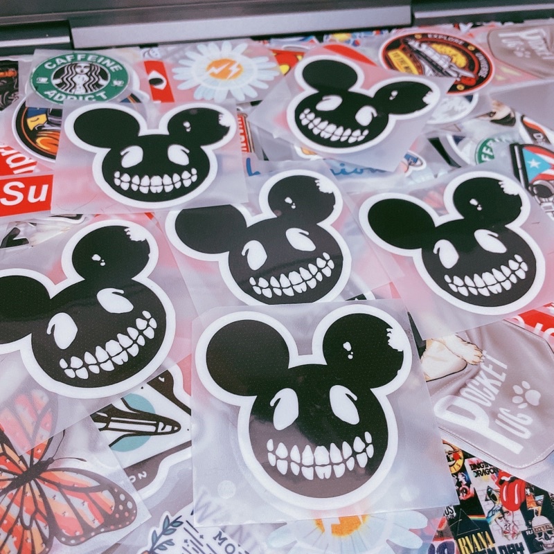 Decal ủi tổng hợp đầu lâu micky cá tính | Logo Sticker Patch in áo ủi trực tiếp lên vải