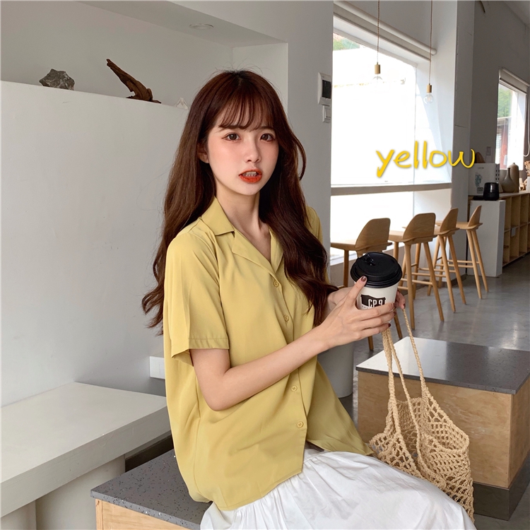 Áo Sơ Mi Ngắn Tay Nhiều Màu Sắc Thời Trang Đơn Giản 35779