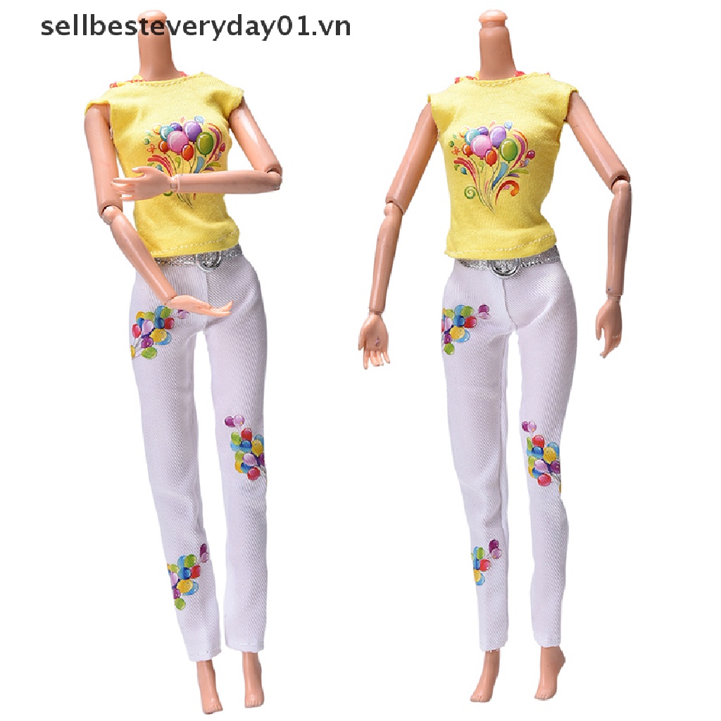 Set quần áo 2 mảnh thời trang cho búp bê barbie