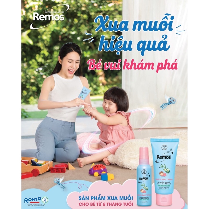 Xịt Chống Muỗi, Kem Chống Muỗi Cho Bé Remos Baby Hương Khuynh Diệp