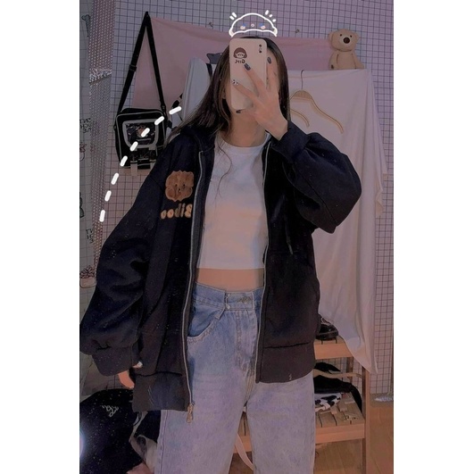 Áo khoác Nỉ ngoại cao cấp có nón dây kéo form rộng alohashop91