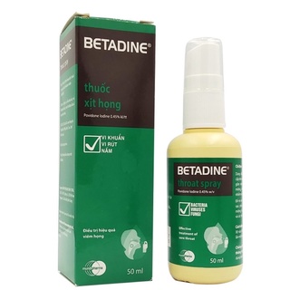 BETADINE Throat Spray 50ml - Dung dịch xịt họng [povidin, povidine, betadin]
