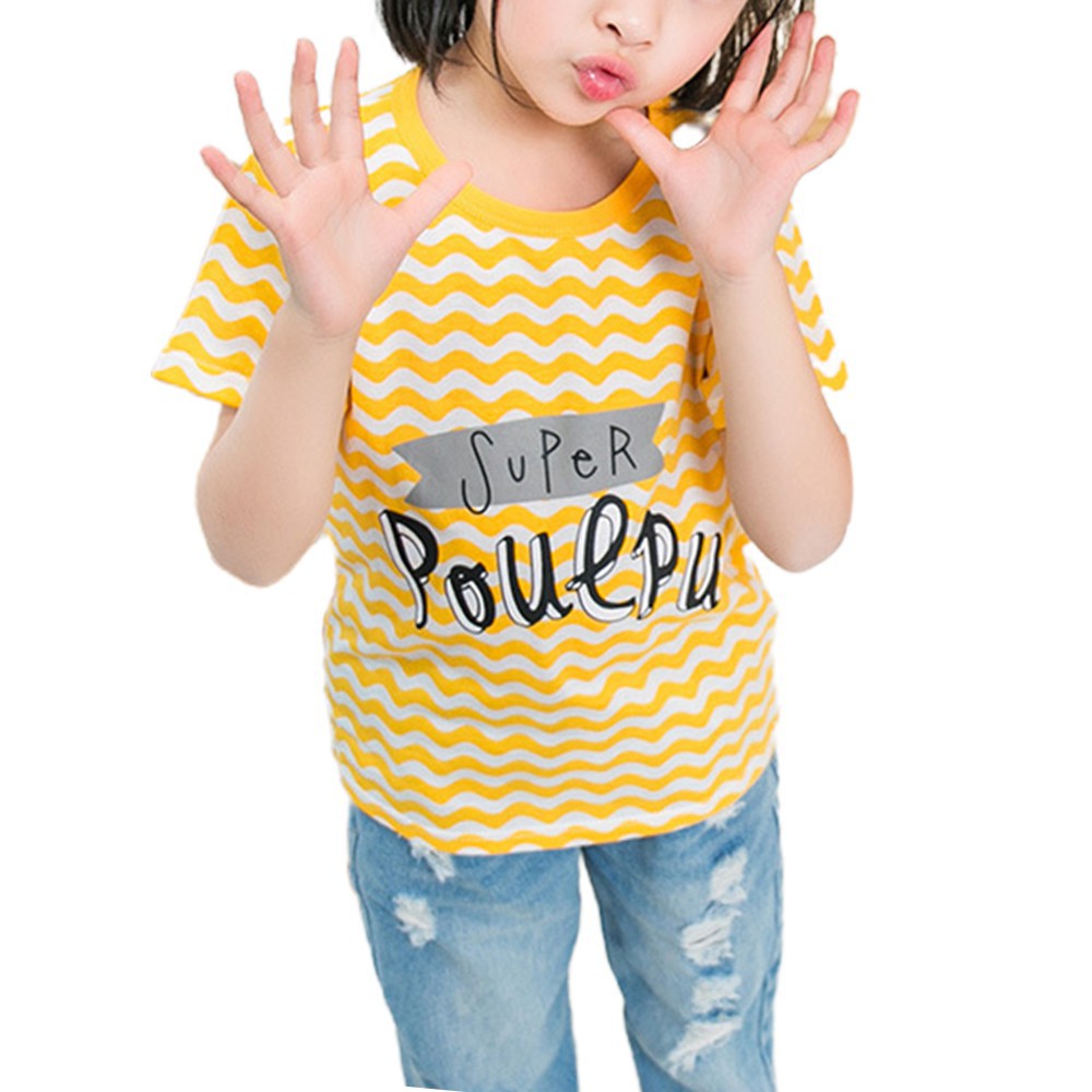 Áo thun ngắn tay in hình họa tiết dễ thương dành cho bé trai và bé gái