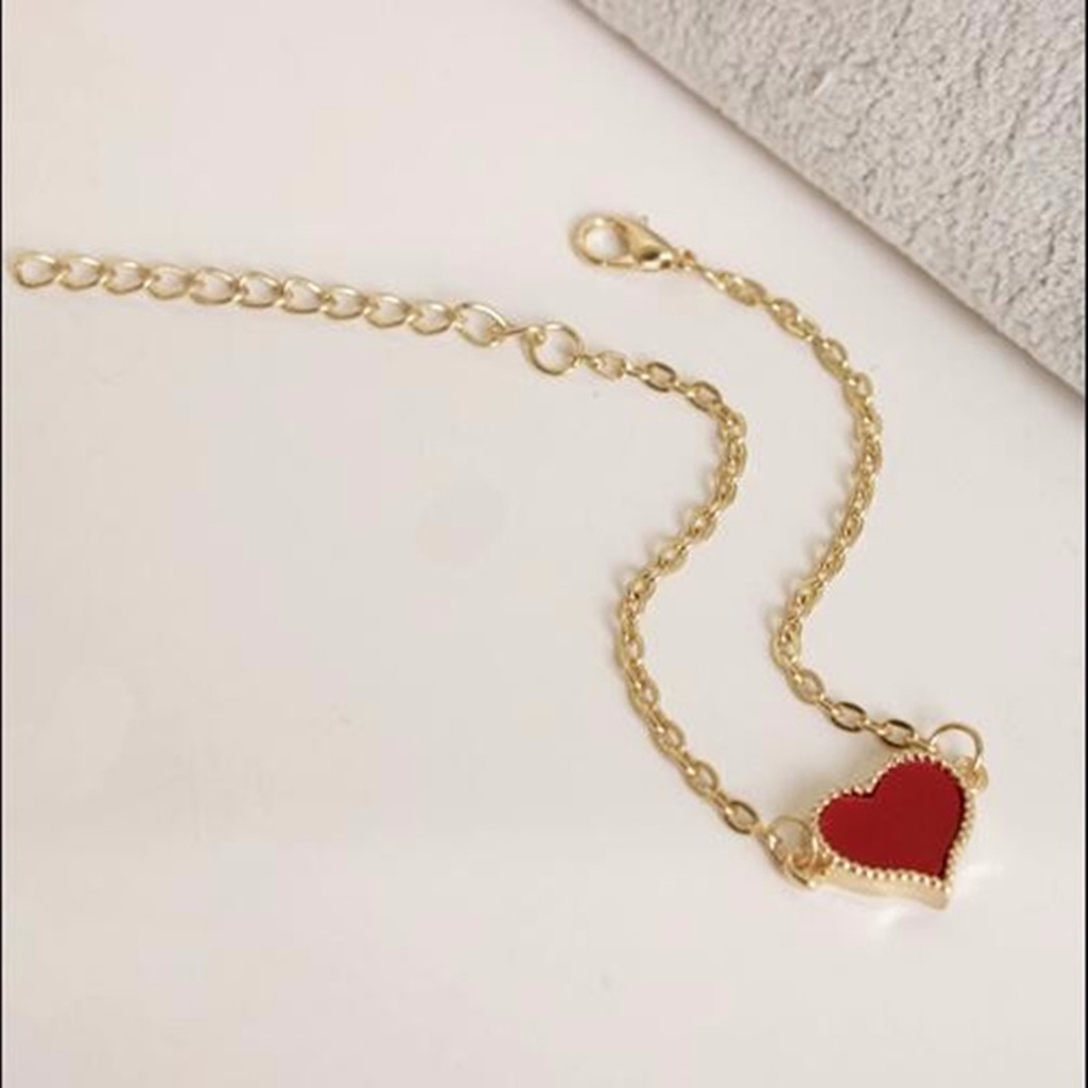 Vòng Tay Mạ Vàng Mặt Hình Trái Tim Thời Trang Thanh Lịch Cho Nữ