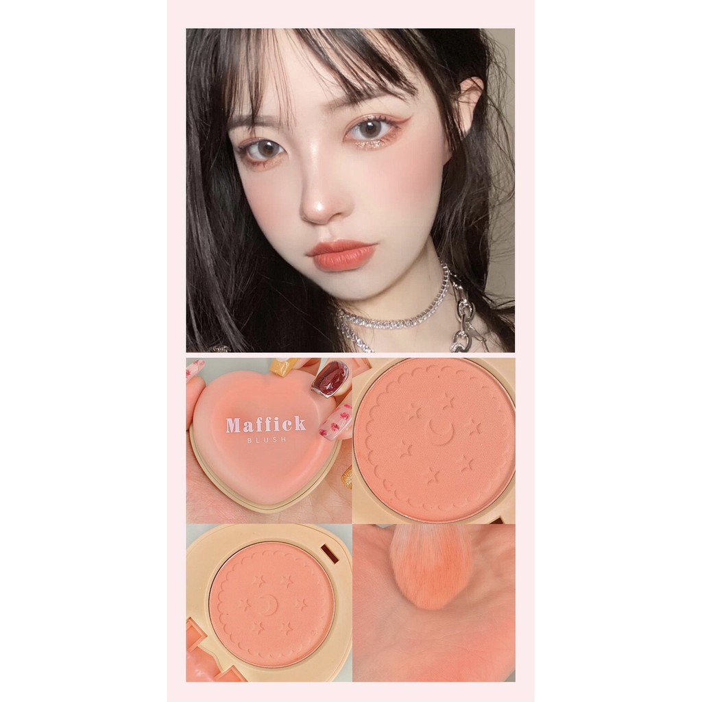 Phấn má hồng Maffick blush hộp thiếc hình tim