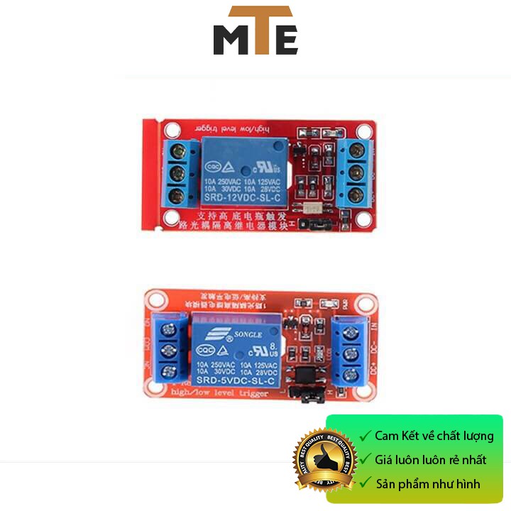 MẠCH RELAY 1 KÊNH  5V & 12V HIGH/LOW đóng cắt Thiết bị điện 220V 10A có opto cách ly -  Module relay 5v 12v H/L