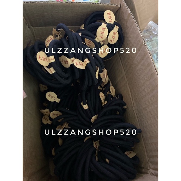 D20 Dây buộc tóc đen trơn kiểu basic phong cách Hàn Quốc Ulzzangshop520