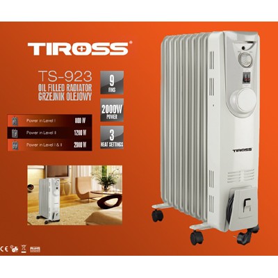 Máy sưởi dầu Tiross 9 - 13 thanh TS923 | TS9212 | TS9213 | TS9215 | TS9218 [Chính Hãng, BH 1 năm]