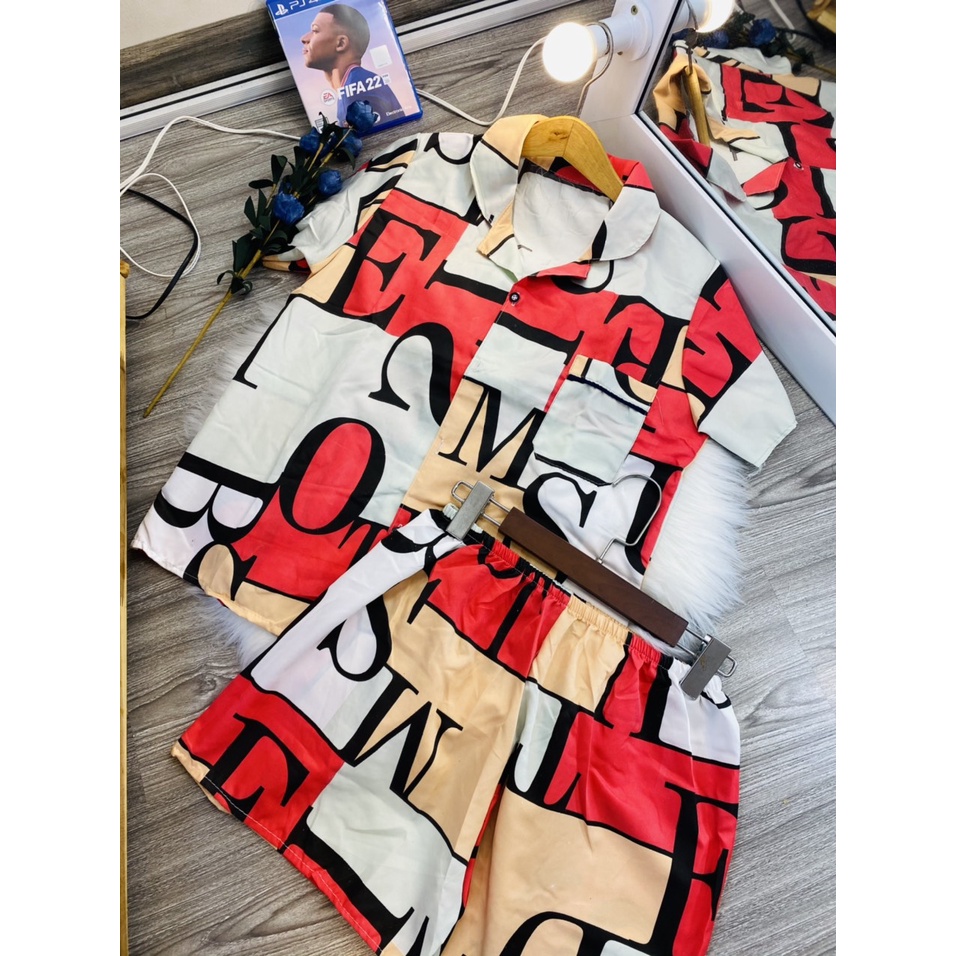 Đồ bộ pijama bộ ngủ pijama hoạt hình freesize tay cộc quần cộc mùa hè chất kate mềm, FOM 40KG 58KG
