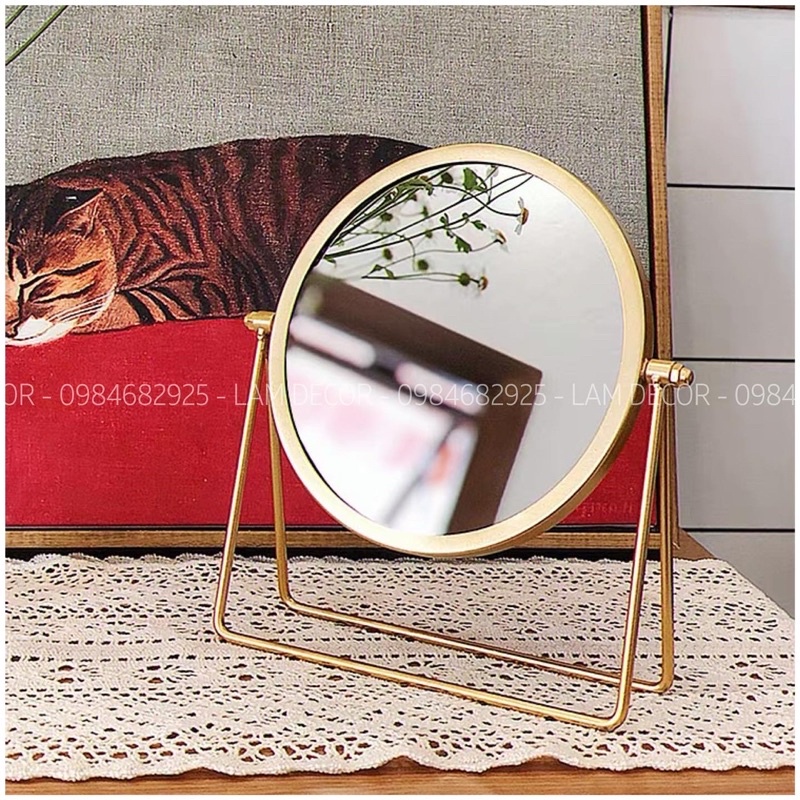 Gương để bàn vintage - trang trí nhà cửa phòng ngủ phòng khách - đạo cụ chụp ảnh - phụ kiện chụp hình