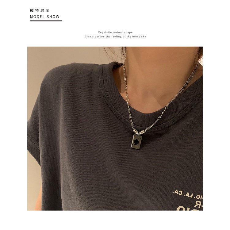 Vòng cổ Mặt Thẻ Bài Phong Cách Hip Hop Cổ Điển