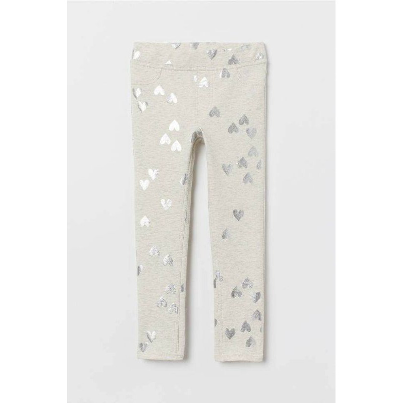Quần tregging trắng họa tiết trái tim HM auth size 7-10 Y