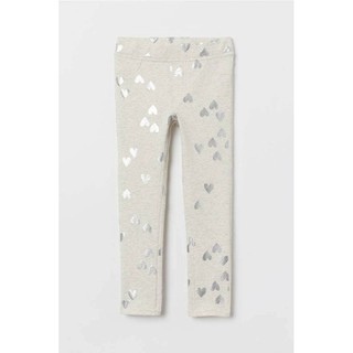 Quần tregging trắng họa tiết trái tim HM auth size 7-10 Y