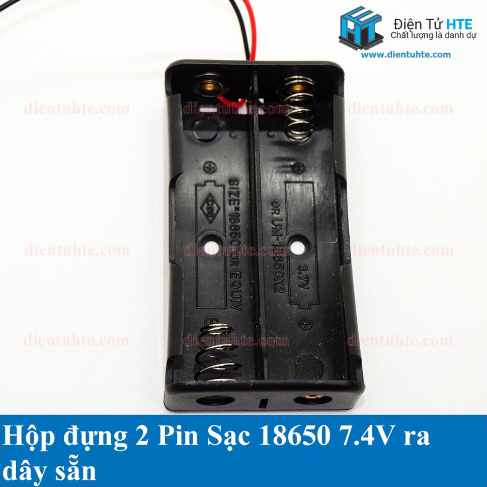 Bộ 2 Hộp đựng Pin sạc 18650 2 cell 7.4V ra dây