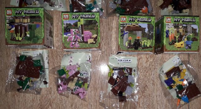 Lắp ráp 1 hộp Lego_Minecraff MyWord 63025 có nhiều chi tiết bằng nhựa ABS