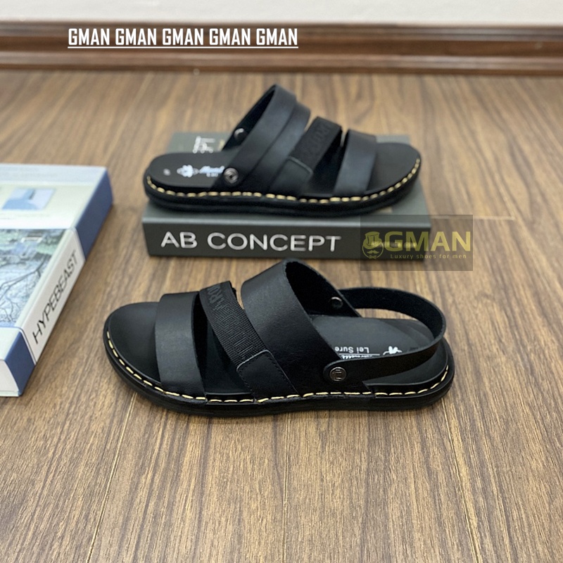 Dép quai hậu nam chất liệu da thật 100% đế cao su êm ái bảo hành 1 năm TK906