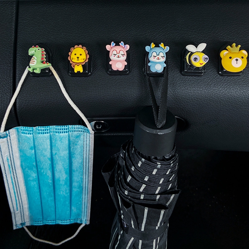 Móc Treo Chìa Khóa Xe Hơi Bằng Nhựa Tự Dính Hình mickey minnie Khủng Long Thông Dụng