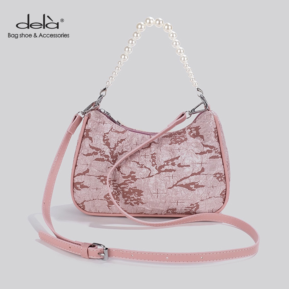 Dela Túi đeo dưới cánh tay Xách Tay Đính Nơ Ngọc Trai Thiết Kế Mới 2022 Cho Nữ